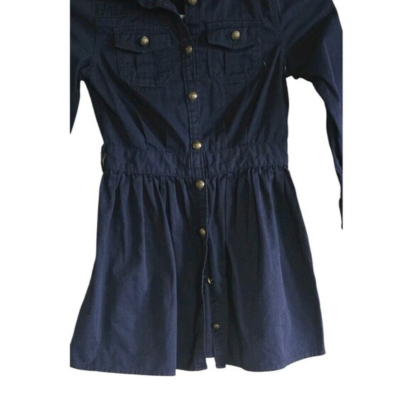 Polo Ralph Lauren Shirt Dress Girls 6 Dark Blue 100% Cotton Roll Tab Sleeve - Picture 4 of 7